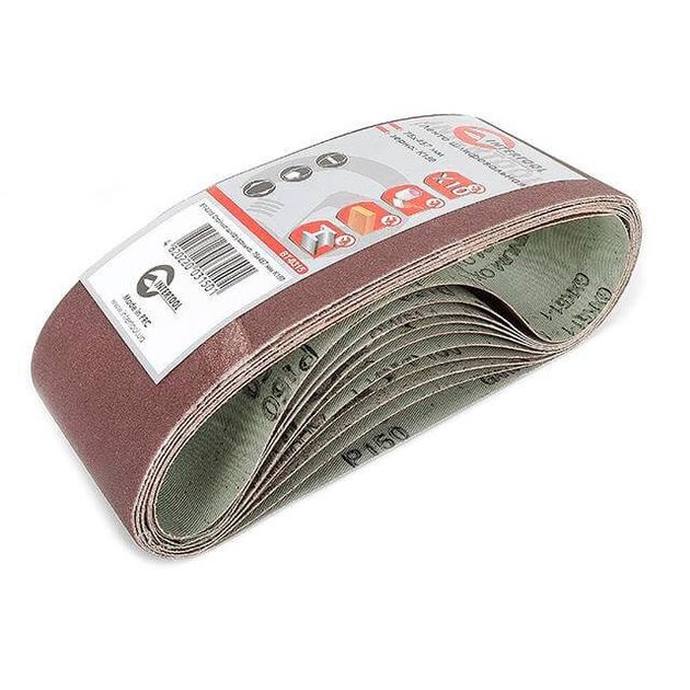 Лента шліфувальна 75x457 мм, зерно 150 уп. 10 шт. INTERTOOL BT-0315, фото  | SNABZHENIE.com.ua