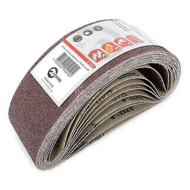 Лента шліфувальна 75x533 мм, зерно 40, уп. 10 шт. INTERTOOL BT-0404, фото  | SNABZHENIE.com.ua