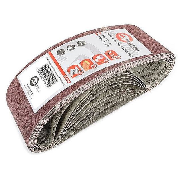 Шлифовальная лента 75x533 мм, зерно 100, уп. 10 шт. INTERTOOL, фото  | SNABZHENIE.com.ua