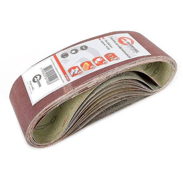 Лента шліфувальна 75x533 мм, зерно 120, уп. 10 шт. INTERTOOL BT-0412, фото  | SNABZHENIE.com.ua