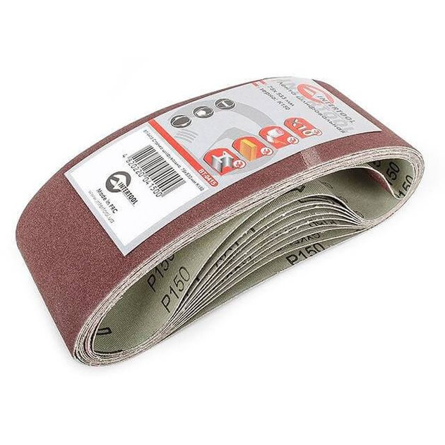 Шлифовальная лента 75x533 мм, зерно 150, упак. 10 шт. INTERTOOL, фото  | SNABZHENIE.com.ua