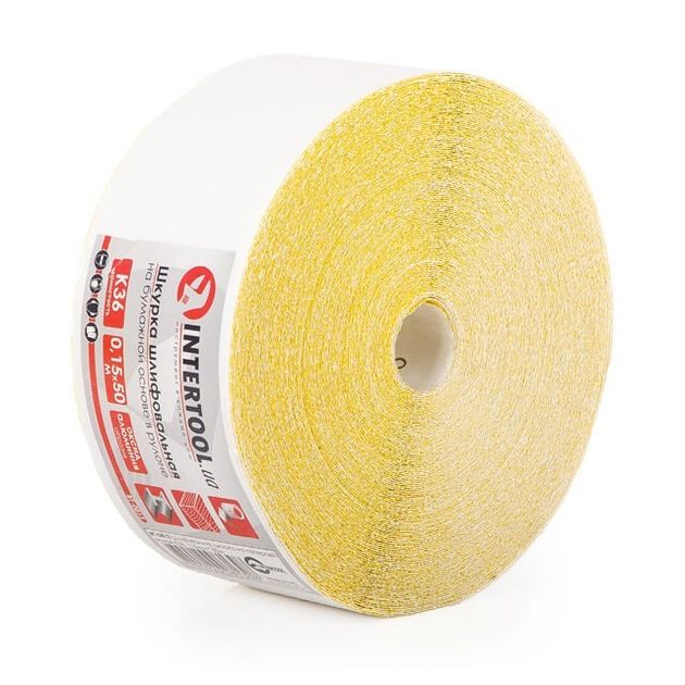 Шлифовальная шкурка К36, 115 мм * 50 м INTERTOOL BT-0813, фото , изображение 2 | SNABZHENIE.com.ua Шлифовальная шкурка К36, 115 мм * 50 м INTERTOOL BT-0813, фото , изображение 2 | SNABZHENIE.com.ua