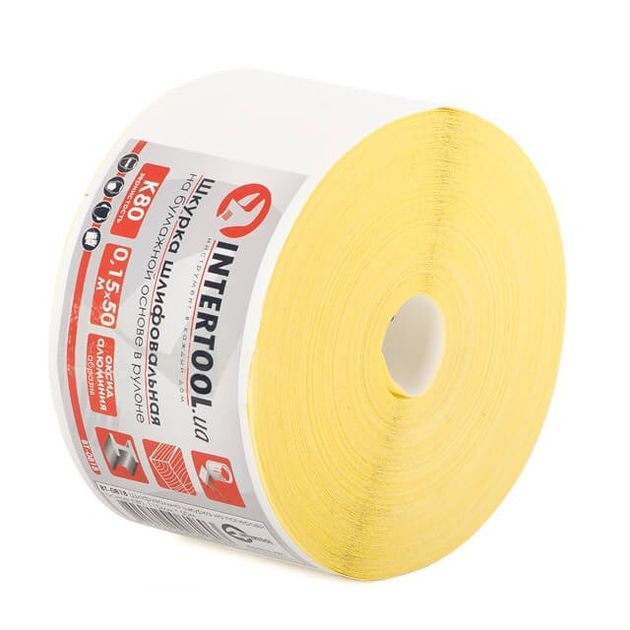 Шліфувальна шкурка на паперовій основі К80, 115 мм * 50 м INTERTOOL BT-0818, фото , зображення 2 | SNABZHENIE.com.ua Шліфувальна шкурка на паперовій основі К80, 115 мм * 50 м INTERTOOL BT-0818, фото , зображення 2 | SNABZHENIE.com.ua