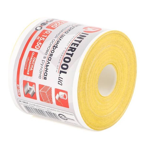Шлифовальная шкурка К220 115 мм * 50 м на бумажной основе INTERTOOL, фото , изображение 2 | SNABZHENIE.com.ua