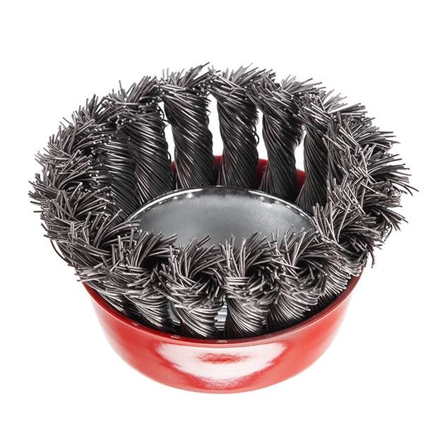 Щітка чашечна 75 мм для УШМ М14 (пучки витої проволоки) INTERTOOL BT-2075, фото , зображення 2 | SNABZHENIE.com.ua