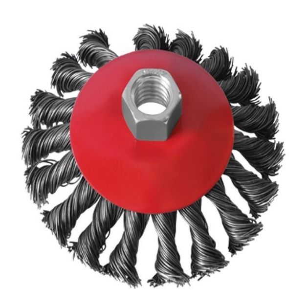 Конусная щетка 115 мм для УШМ M14 INTERTOOL BT-4115, фото  | SNABZHENIE.com.ua