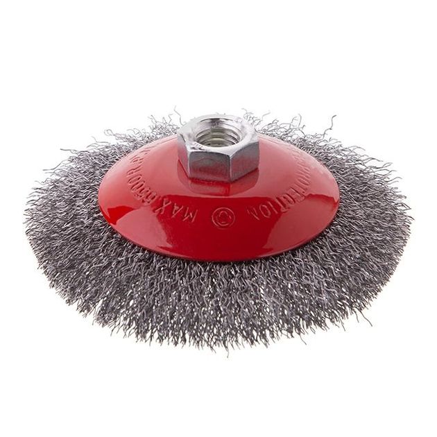 Щетка конусная Intertool 115 мм для УШМ, М14 (BT-5115), фото  | SNABZHENIE.com.ua