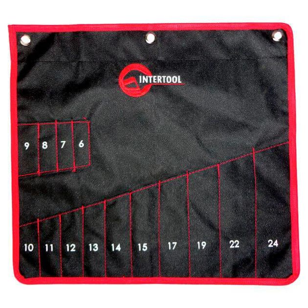 Чехол для гаечных ключей 14 карманов INTERTOOL BX-9009 430x430 мм, фото  | SNABZHENIE.com.ua