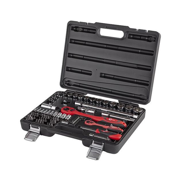 Профессиональный набор инструмента, 1/2" & 1/4", 72 ед. CrV INTERTOOL ET-6072, фото  | SNABZHENIE.com.ua