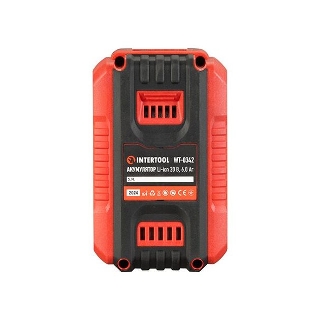 Аккумулятор INTERTOOL WT-0342 20 В, литий-ион, 6.0 Ач, индикатор уровня заряда, фото , изображение 8 | SNABZHENIE.com.ua Аккумулятор INTERTOOL WT-0342 20 В, литий-ион, 6.0 Ач, индикатор уровня заряда, фото , изображение 8 | SNABZHENIE.com.ua