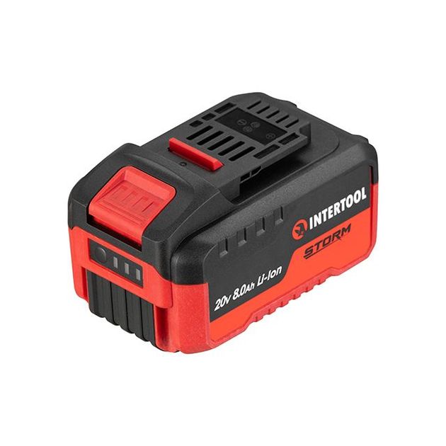 Аккумулятор 20 В литий-ион 8.0 Ач индикатор уровня заряда INTERTOOL WT-0343, фото  | SNABZHENIE.com.ua