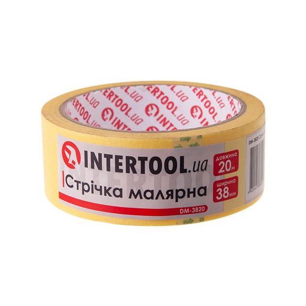 Малярная лента INTERTOOL DM-3820, 38мм, 20м, желтая, фото  | SNABZHENIE.com.ua