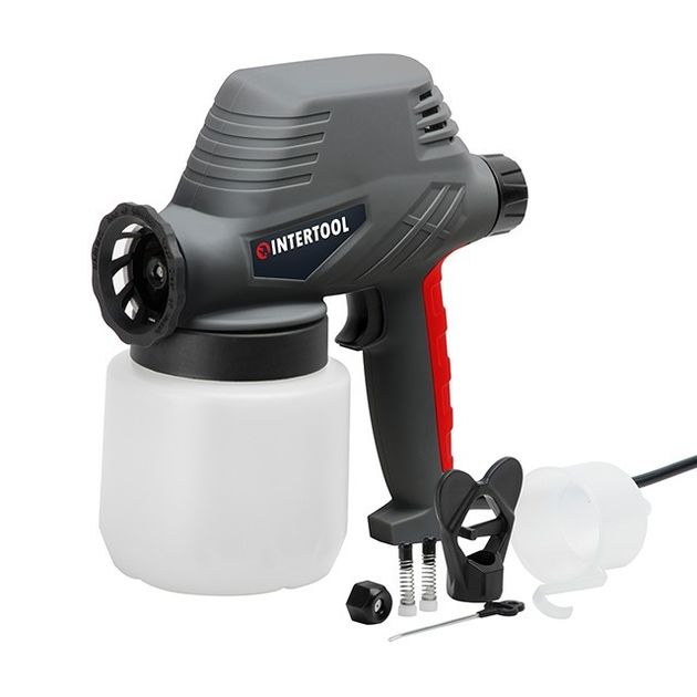 Электрический краскопульт 110 Вт, форсунка 0.8 мм, бачок 0.8 л, 300 мл/мин INTERTOOL DT-5012, фото  | SNABZHENIE.com.ua