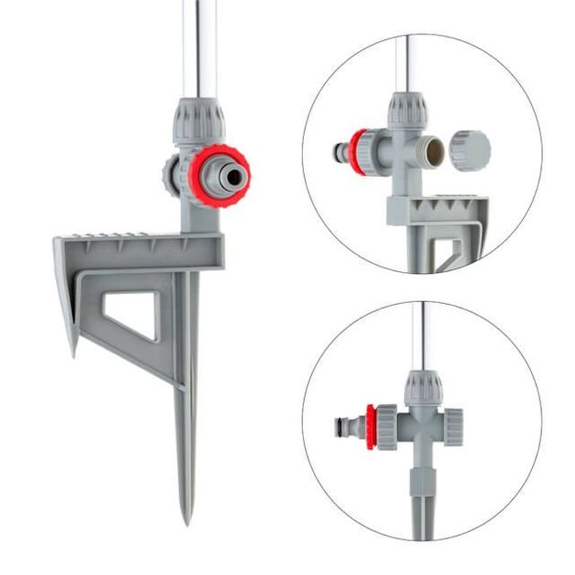 Дощуватель круговий з трьома розпилювачами з обертовою головкою на штанзі INTERTOOL GE-0066, фото , зображення 3 | SNABZHENIE.com.ua Дощуватель круговий з трьома розпилювачами з обертовою головкою на штанзі INTERTOOL GE-0066, фото , зображення 3 | SNABZHENIE.com.ua