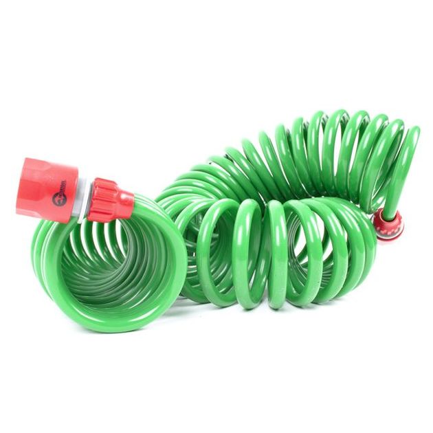 Спиральный поливочный шланг 15 м с конекторами INTERTOOL GE-4002, фото , изображение 9 | SNABZHENIE.com.ua