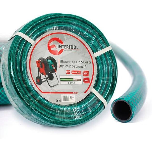 Шланг поливочный 3-х слойный 3/4", 20 м, армированный PVC INTERTOOL, фото  | SNABZHENIE.com.ua