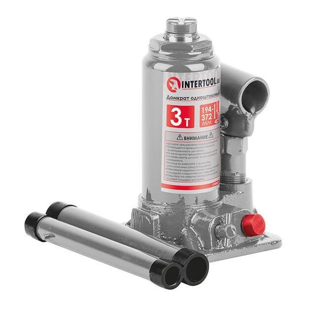 Домкрат "столбик" одноштоковый 3 т, в пластиковом кейсе INTERTOOL GT0052, фото  | SNABZHENIE.com.ua