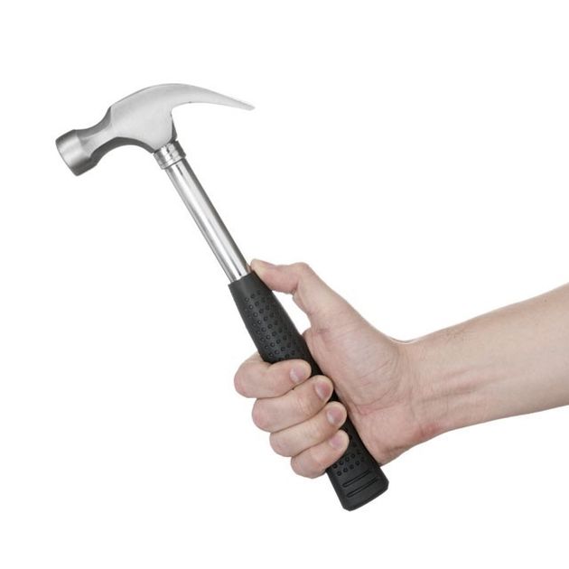 Молоток столярный 450г с гвоздодером и металлической ручкой INTERTOOL, фото , изображение 5 | SNABZHENIE.com.ua