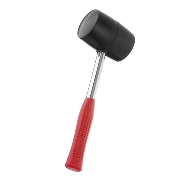 Киянка резинова 900 г, 90 мм, чорна резина, металевий ручка INTERTOOL HT-0233, фото , зображення 2 | SNABZHENIE.com.ua Киянка резинова 900 г, 90 мм, чорна резина, металевий ручка INTERTOOL HT-0233, фото , зображення 2 | SNABZHENIE.com.ua