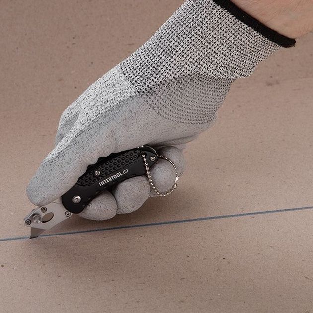 Ніж трапецієвидний 9мм міні, складний, SK5, алюмінієва рукоятка INTERTOOL HT-0532, фото , зображення 8 | SNABZHENIE.com.ua