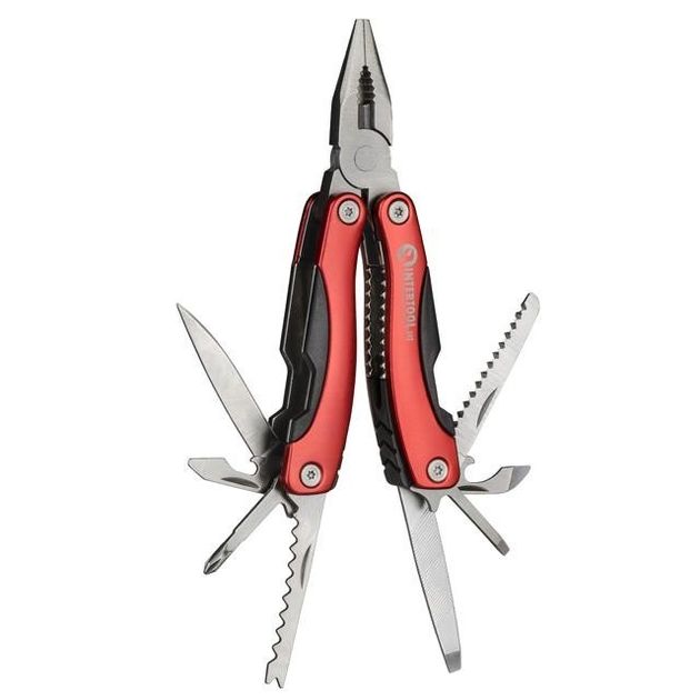 Мультиінструмент 160 мм, 12 в 1 з чохлом INTERTOOL HT-0541, фото  | SNABZHENIE.com.ua