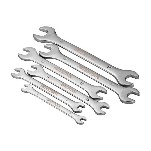 Набор рожковых ключей 6 шт., 6-17 мм Cr-V INTERTOOL HT-1001, фото , зображення 3 | SNABZHENIE.com.ua Набор рожковых ключей 6 шт., 6-17 мм Cr-V INTERTOOL HT-1001, фото , зображення 3 | SNABZHENIE.com.ua