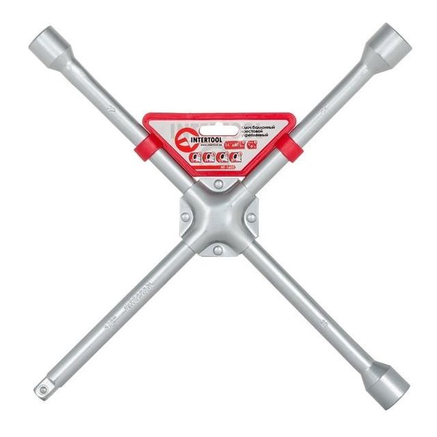Ключ баллонный крестовой 16 x 406 мм, D=16 мм, 17; 19; 21; 1/2 профессионал INTERTOOL HT-1603, фото  | SNABZHENIE.com.ua