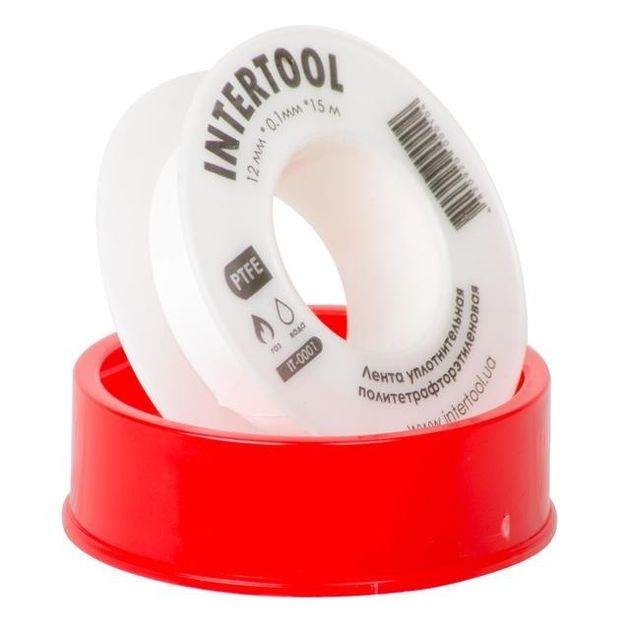 Тефлоновая лента ФУМ 15 м х 0,1 мм INTERTOOL IT-0001, фото , изображение 4 | SNABZHENIE.com.ua Тефлоновая лента ФУМ 15 м х 0,1 мм INTERTOOL IT-0001, фото , изображение 4 | SNABZHENIE.com.ua