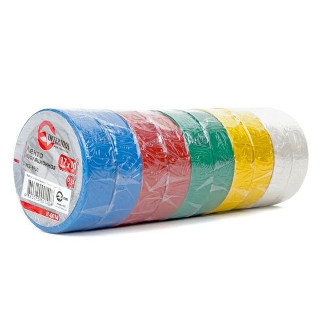 Изоляционная лента 0,15 мм x 17 мм x 10 м цветная INTERTOOL IT-0014, фото , изображение 2 | SNABZHENIE.com.ua Изоляционная лента 0,15 мм x 17 мм x 10 м цветная INTERTOOL IT-0014, фото , изображение 2 | SNABZHENIE.com.ua