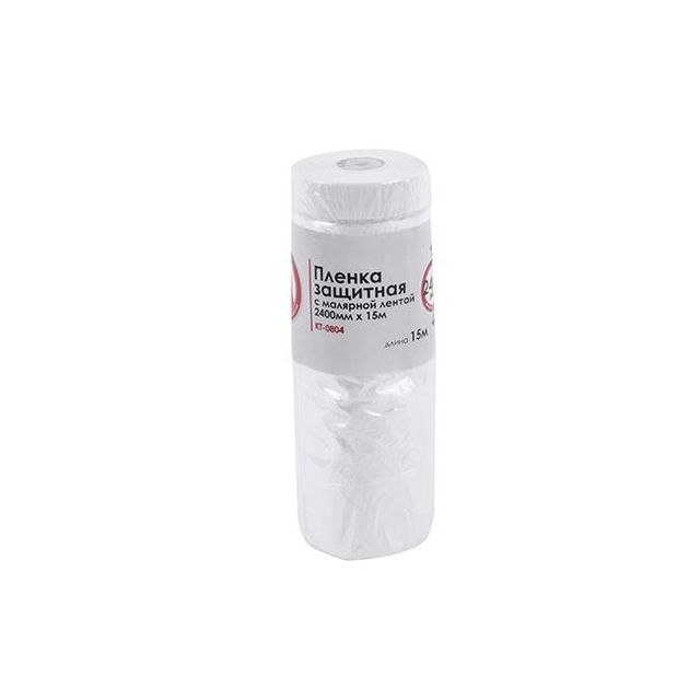 Плівка захисна з малярною стрічкою 2400 мм * 15 м INTERTOOL KT-0804, фото  | SNABZHENIE.com.ua