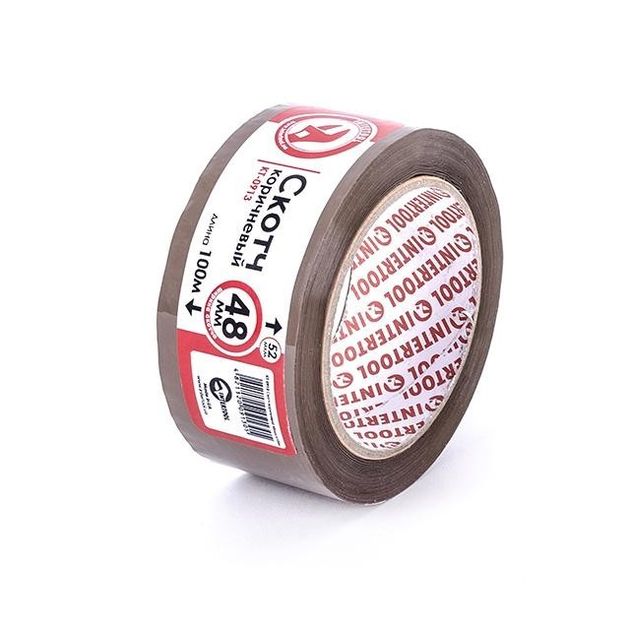 Скотч коричневий 48 мм * 100 м * 52 мкм INTERTOOL KT-0913, фото  | SNABZHENIE.com.ua
