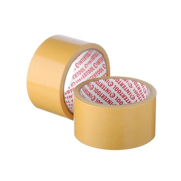 Двусторонний скотч 50мм*10м полипропиленовый INTERTOOL KT-0952, фото  | SNABZHENIE.com.ua