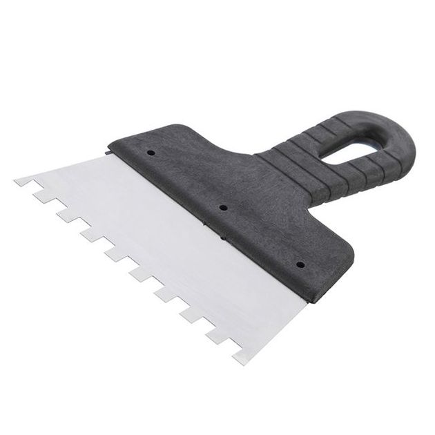 Шпатель нержавеющий 150мм с зубом 8x8мм INTERTOOL KT-2158, фото , изображение 2 | SNABZHENIE.com.ua