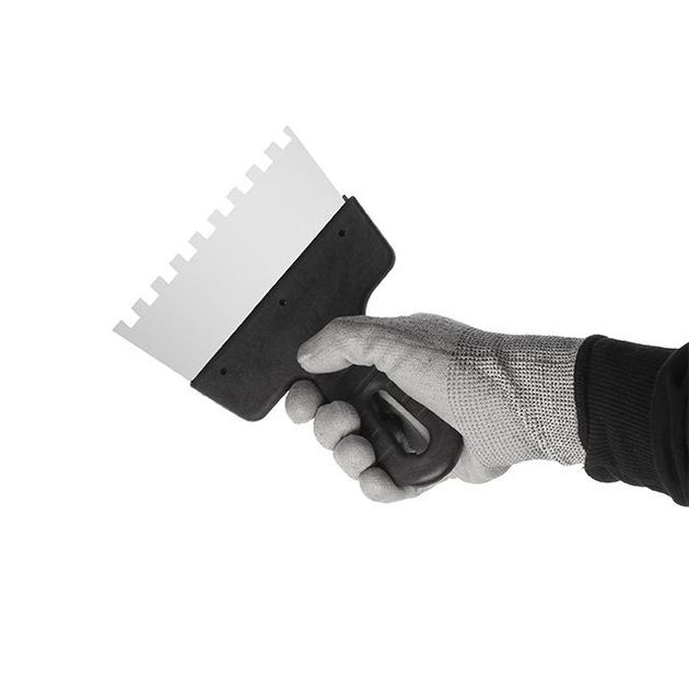 Шпатель нержавеющий 150мм с зубом 8x8мм INTERTOOL KT-2158, фото , изображение 3 | SNABZHENIE.com.ua