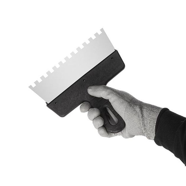 Шпатель нержавеющий 200мм, зуб 8x8мм INTERTOOL KT-2208, фото , изображение 3 | SNABZHENIE.com.ua Шпатель нержавеющий 200мм, зуб 8x8мм INTERTOOL KT-2208, фото , изображение 3 | SNABZHENIE.com.ua