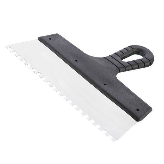 Шпатель нержавеющий 250мм с зубом 6x6мм INTERTOOL KT-2256, фото , изображение 2 | SNABZHENIE.com.ua