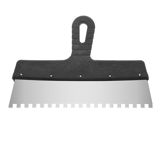 Шпатель нержавеющий 300мм с зубом 8x8мм INTERTOOL KT-2308, фото  | SNABZHENIE.com.ua