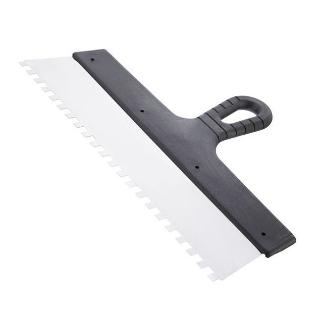 Шпатель з нержавіючої сталі 350мм з зубом 8x8мм INTERTOOL KT-2358, фото , зображення 2 | SNABZHENIE.com.ua Шпатель з нержавіючої сталі 350мм з зубом 8x8мм INTERTOOL KT-2358, фото , зображення 2 | SNABZHENIE.com.ua