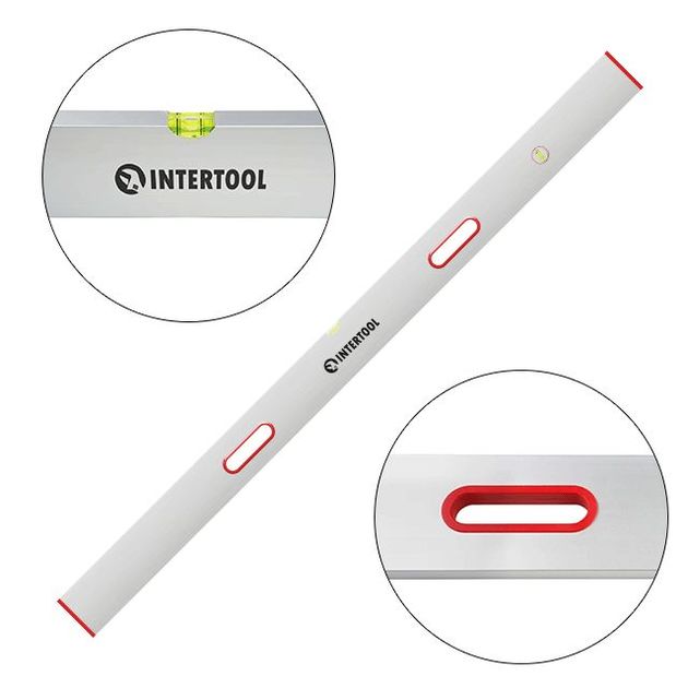 Правило-уровень 150 см, 2 капсулы, с ручками INTERTOOL MT-2115, фото  | SNABZHENIE.com.ua