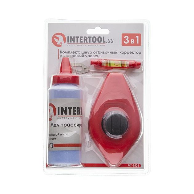 Комплект шнуров отбивочного, корректора 115 г и уровня 3 в 1 INTERTOOL MT-2505, фото , изображение 7 | SNABZHENIE.com.ua Комплект шнуров отбивочного, корректора 115 г и уровня 3 в 1 INTERTOOL MT-2505, фото , изображение 7 | SNABZHENIE.com.ua