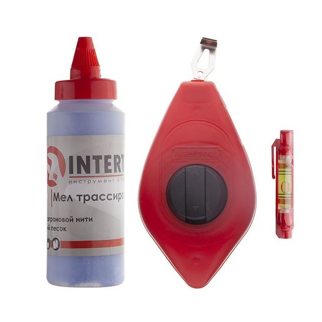 Комплект шнуров отбивочного, корректора 115 г и уровня 3 в 1 INTERTOOL MT-2505, фото  | SNABZHENIE.com.ua