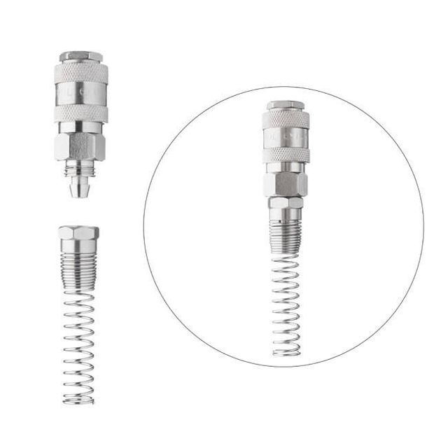 Соединение с пружиной для шлангов 6,5х10 мм INTERTOOL PT-1831, фото , изображение 3 | SNABZHENIE.com.ua