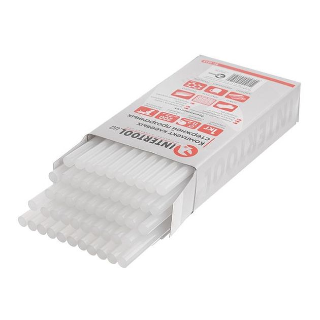 Комплект клеевых стержней INTERTOOL RT-1015, прозрачные, 15 шт., фото  | SNABZHENIE.com.ua