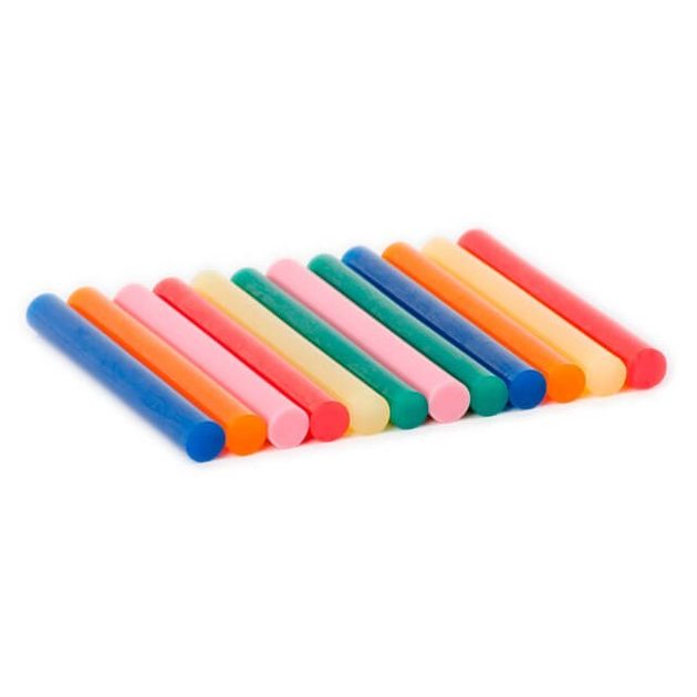 Комплект кольорових клеєвих стержнів 11.2 мм * 100 мм, 12 шт INTERTOOL RT-1027, фото , зображення 6 | SNABZHENIE.com.ua