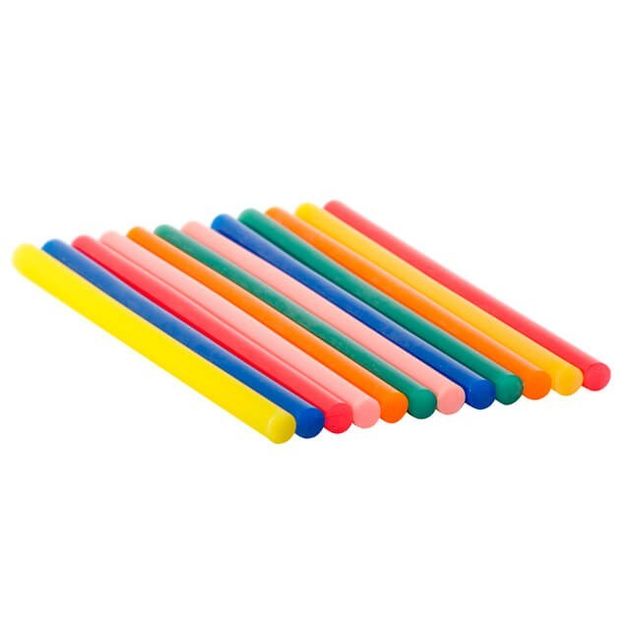 Комплект кольорових клеєвих стержнів 11.2 мм * 200 мм, 12 шт INTERTOOL RT-1028, фото , зображення 5 | SNABZHENIE.com.ua