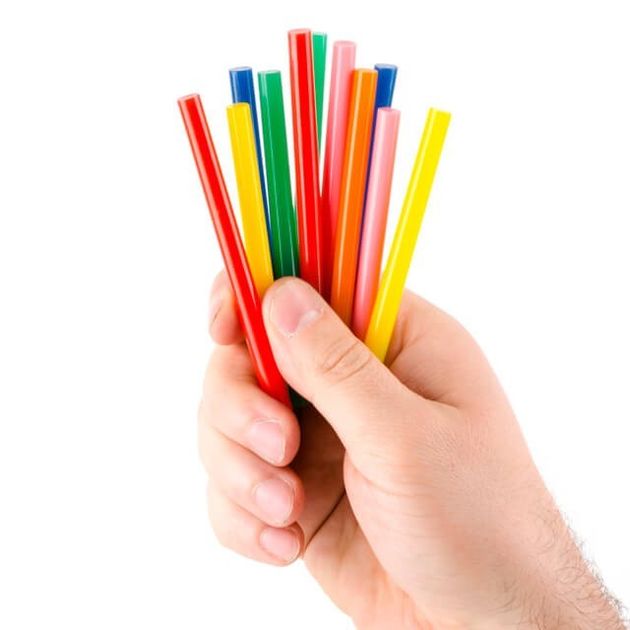 Комплект кольорових клейових стержнів 7.4 мм * 100 мм, 12 шт INTERTOOL RT-1031, фото , зображення 2 | SNABZHENIE.com.ua