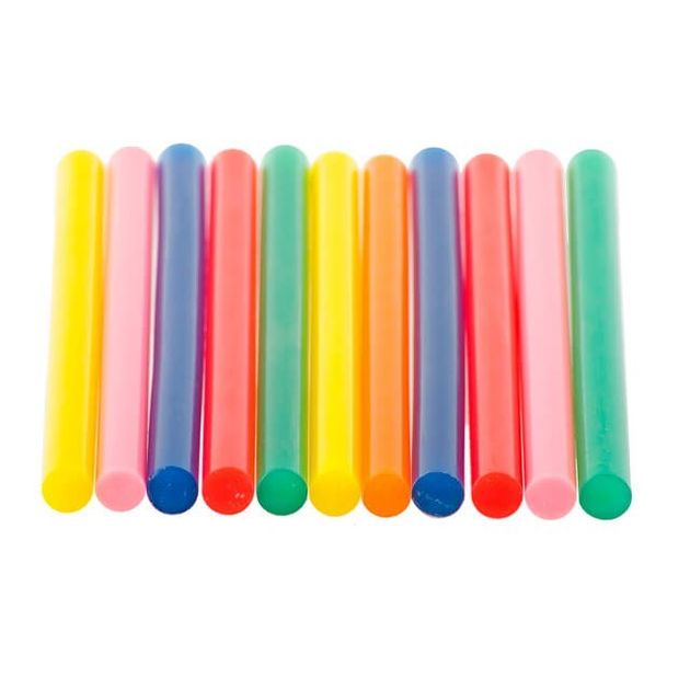 Комплект кольорових клейових стержнів 7.4 мм * 100 мм, 12 шт INTERTOOL RT-1031, фото , зображення 7 | SNABZHENIE.com.ua