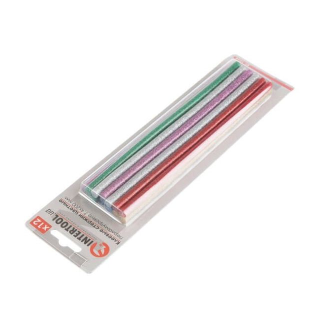 Комплект кольорових перламутрових клеєвих стержнів 7.4 мм * 200 мм, 12 шт INTERTOOL RT-1034, фото , зображення 2 | SNABZHENIE.com.ua