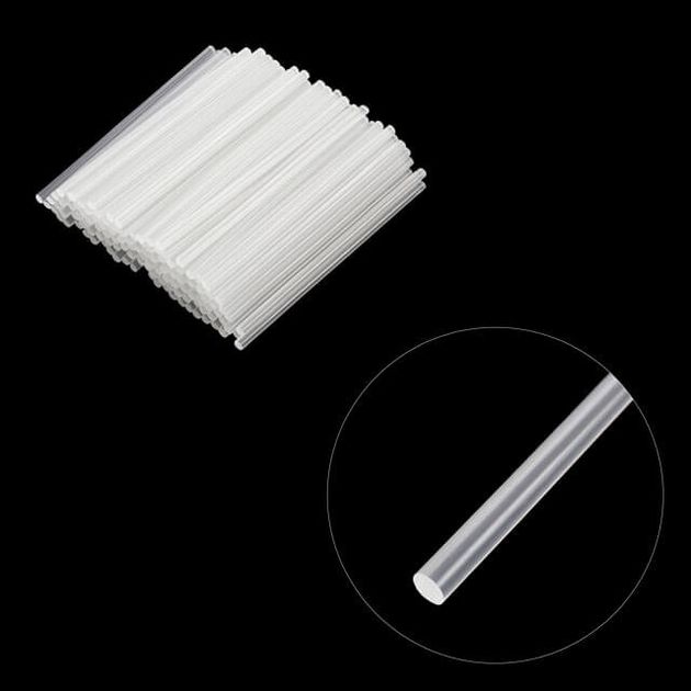 Комплект прозорих клеєвих стержнів 7.4мм*200мм, уп. 1кг INTERTOOL RT-1036, фото , зображення 2 | SNABZHENIE.com.ua