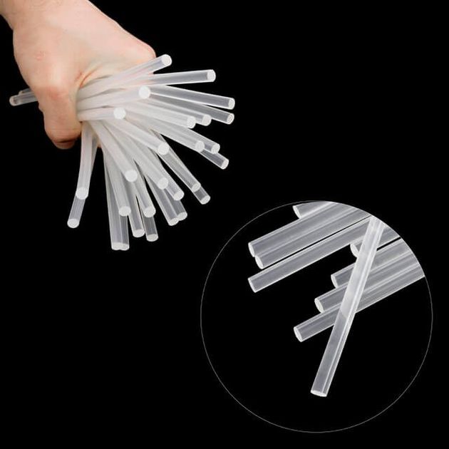 Комплект прозорих клеєвих стержнів 7.4мм*200мм, уп. 1кг INTERTOOL RT-1036, фото , зображення 3 | SNABZHENIE.com.ua